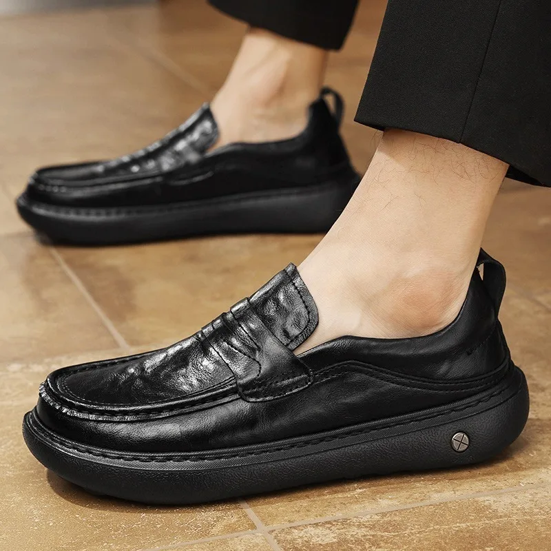 

Новые брендовые мужские деловые лоферы в британском стиле, универсальная повседневная обувь, формальная обувь из искусственной кожи, нескользящая обувь, Zapatos Para Hombre