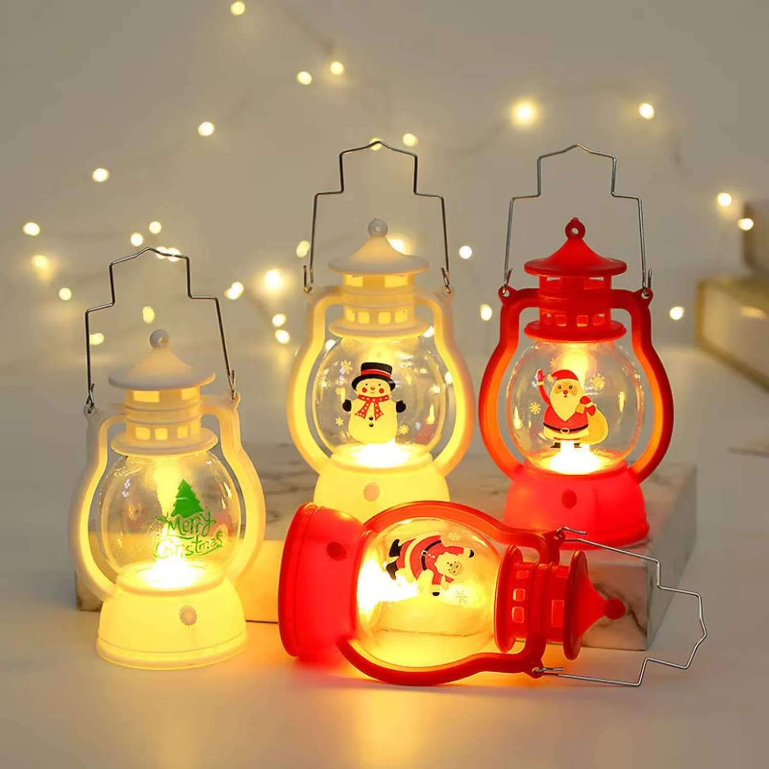 Produtos de tendência 2024 recém chegados decoração de natal lanterna de abóbora led lâmpada de mão luzes de natal ornamentos chrismas banner elf