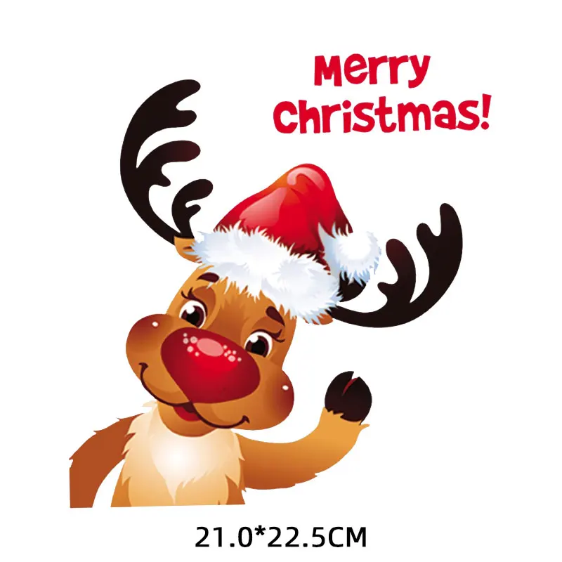 Cartoon Christmas Fusible Textile Transfer Badge Fusible Textile Transfer Iron Transfer Sticker Applique Clothes Iron-on Patches