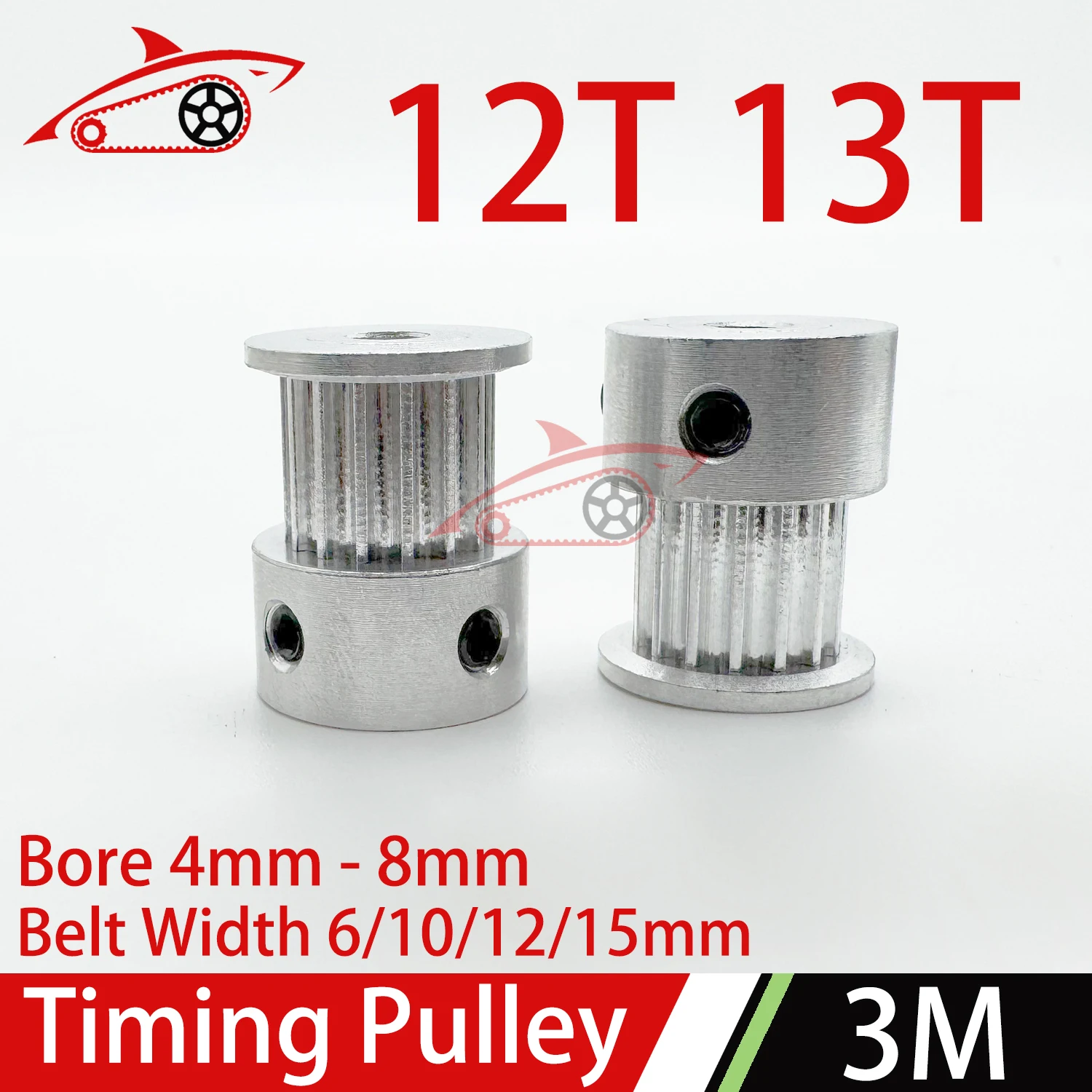 HTD 3M Timing Pulley 12Teeth 13Teeth Bore 4/5/6/6.35/8mm Belt Width 6/10/12/15mm Synchronous Wheel Belt Pulley 3M 12T 13T K-Type