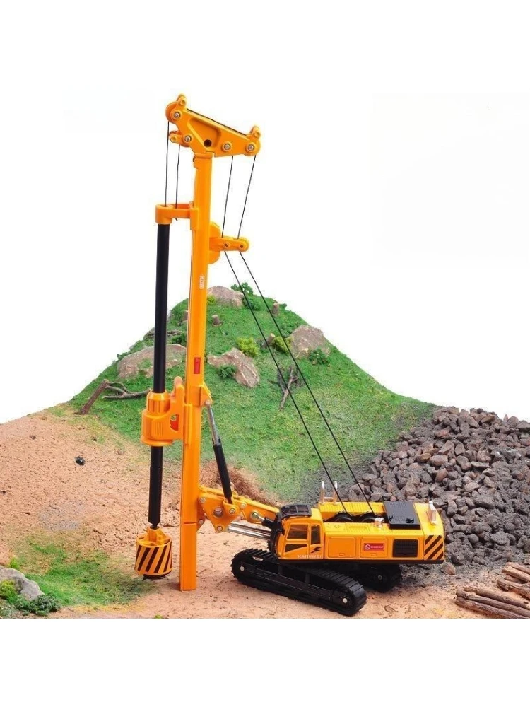 1/64 Rotary Drilling Rig Engineering Vehicle Auto-Spielzeug für Kinder, Druckguss-Miniatur-Modell aus Metalllegierung, Sammlung, Geschenk für Jungen und Kinder