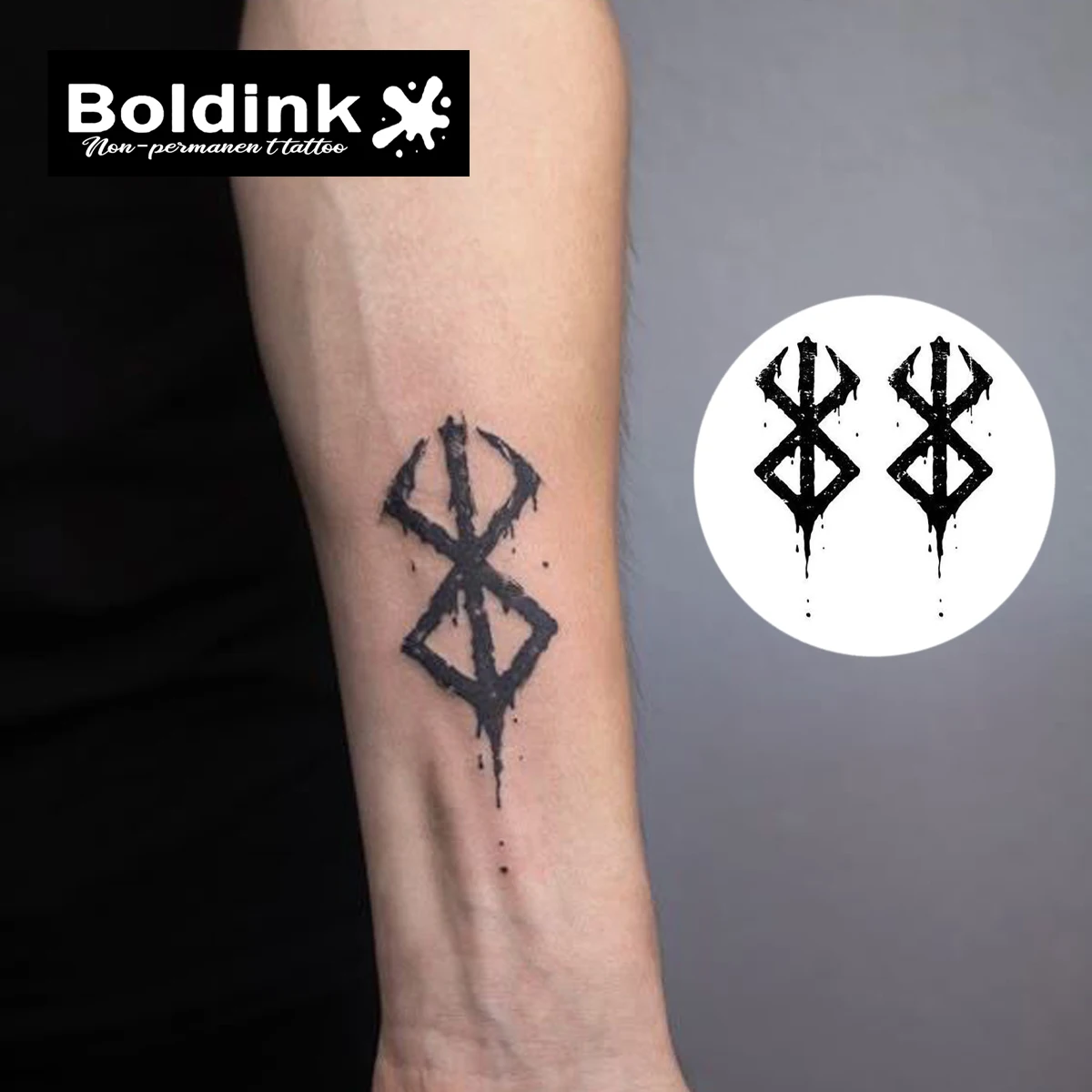 Boldink Shadow Sigil Temporary Tattoo,Lasts To 15 Days New Technology Magic Waterproof Semi Permanent Sticker.