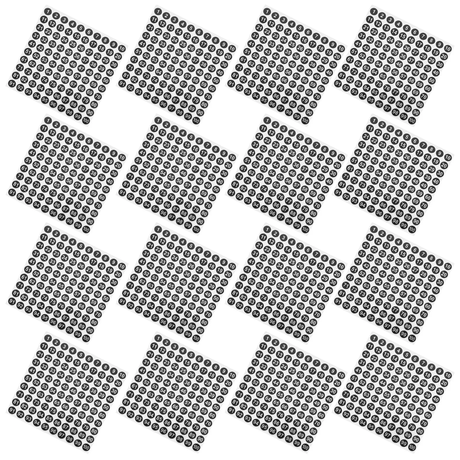 

50 Sheets Waterproof Digital Number Stickers Self-Adhesive Removable Classification Labels for Office Classroom Clothes