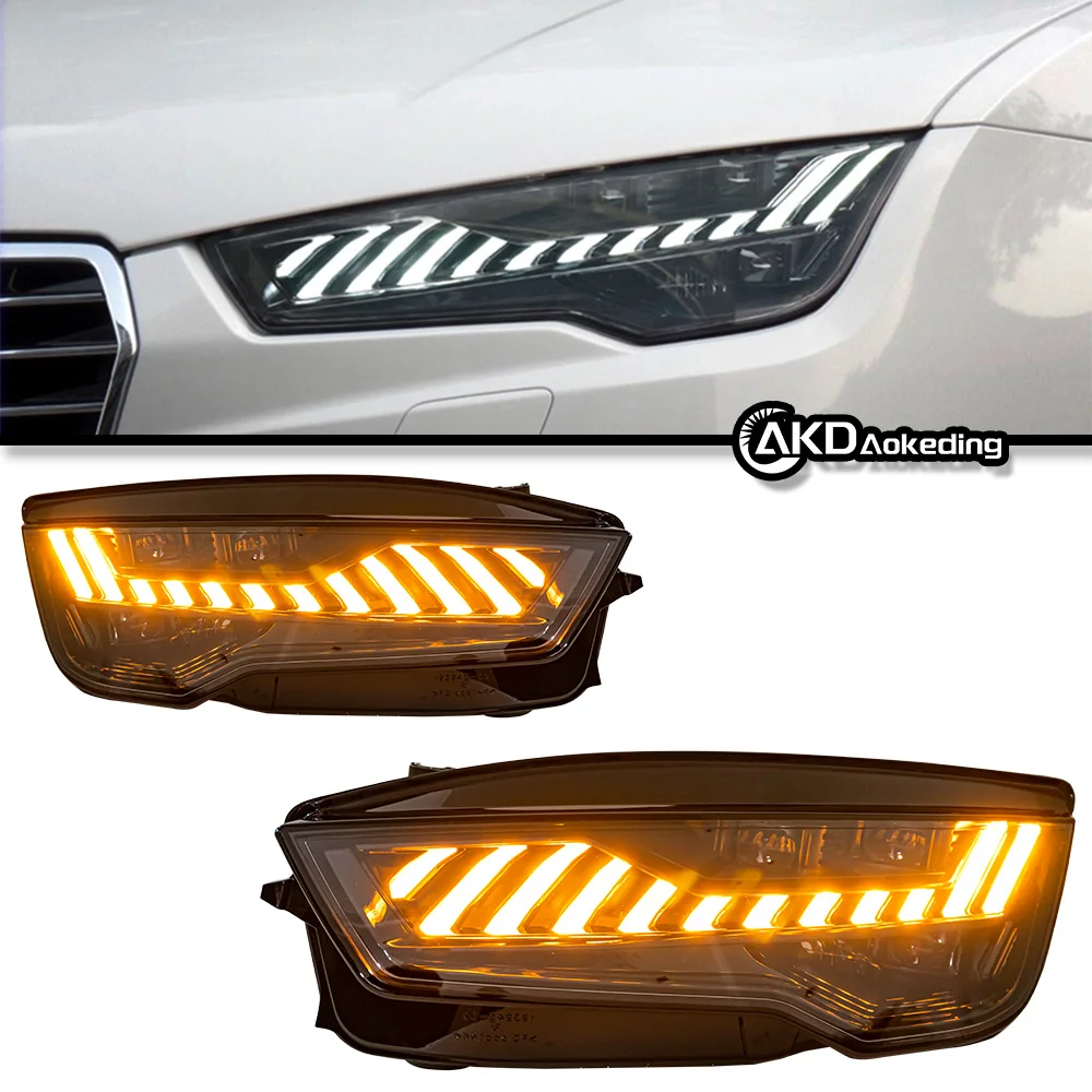 Auto Parts For A7 Headlights 2011-2018 RS7 RS6 Styling LED Daytime Lights Dual Projector DRL Car Accesorios Modified