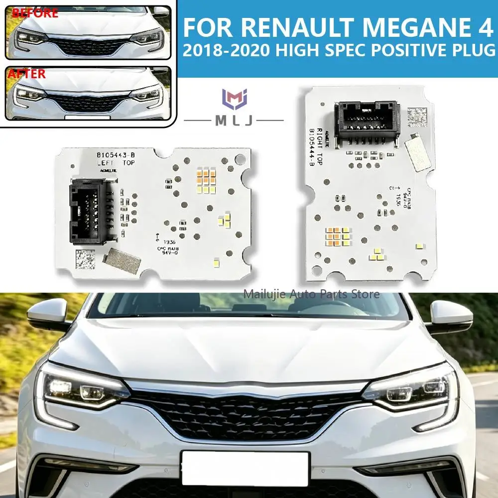 White LED Angel Eye DRL Chip For Renault Megane 4 2018-2020 High Spec Positive Plug DRL Headlight LED Daytime Running Light Chip