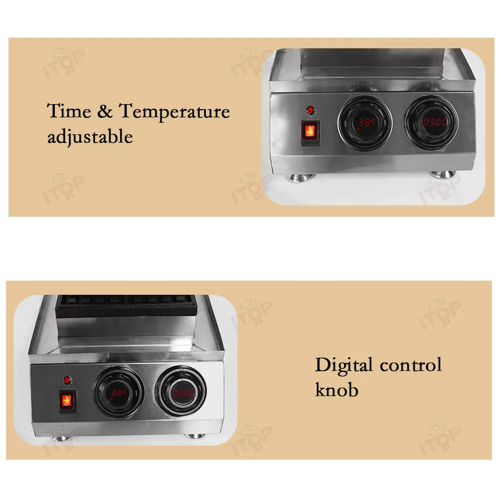 ITOP 133, sterownik cyfrowy, maszyna do gofrów, nieprzywierająca, patelnia, gofrownica, wypiekacz do chleba, maszyna do przekąsek 300℃ 110V 220V