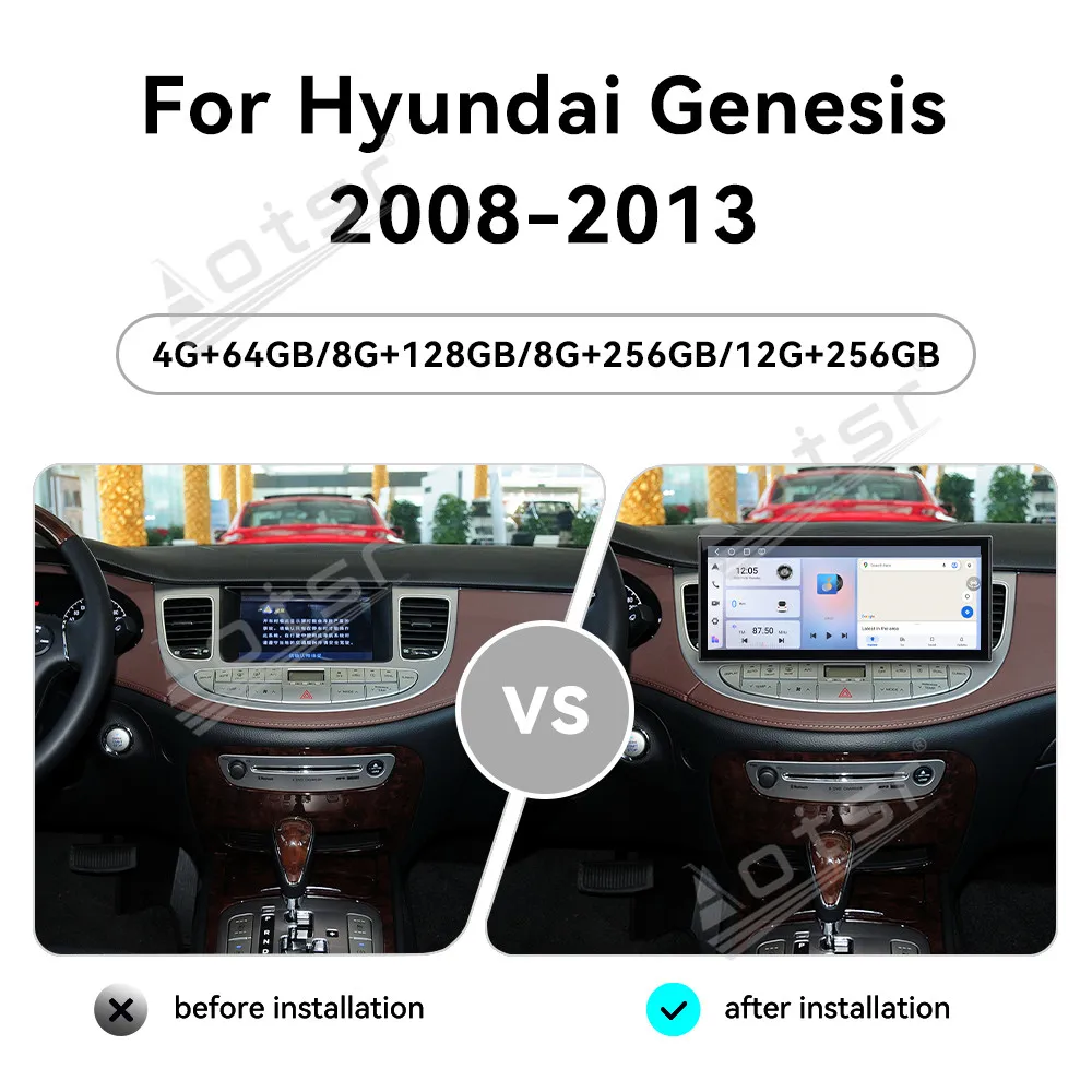 For Hyundai Genesis 2008-2013 15.8 Inch In-Dash Touchscreen Car Radio GPS Navigation Carplay Android Auto Plug & Play Upgrade