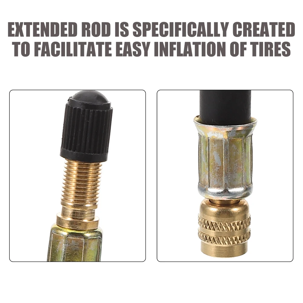 

Car Tire Extension Rubber Valve Stem Adapter Iron Stem Extender for RV Cars Motorcycles Trailers Repair Tools