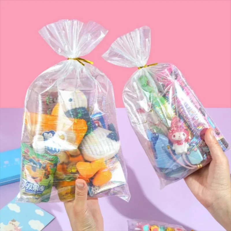

50PCS Plastic LaserSnack Clear Open Top Packaging Bag DIY Child Sugar Biscuit Candy Beaf Sealing Birthday Gifts Storage Pouches
