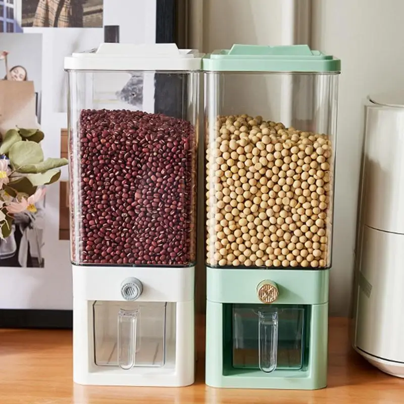 

Kitchen Grain Dispenser Automatic Rice Dispenser Sealed Dry Cereal Grain Bucket Dispenser Moisture-proof Kitchen Food Container