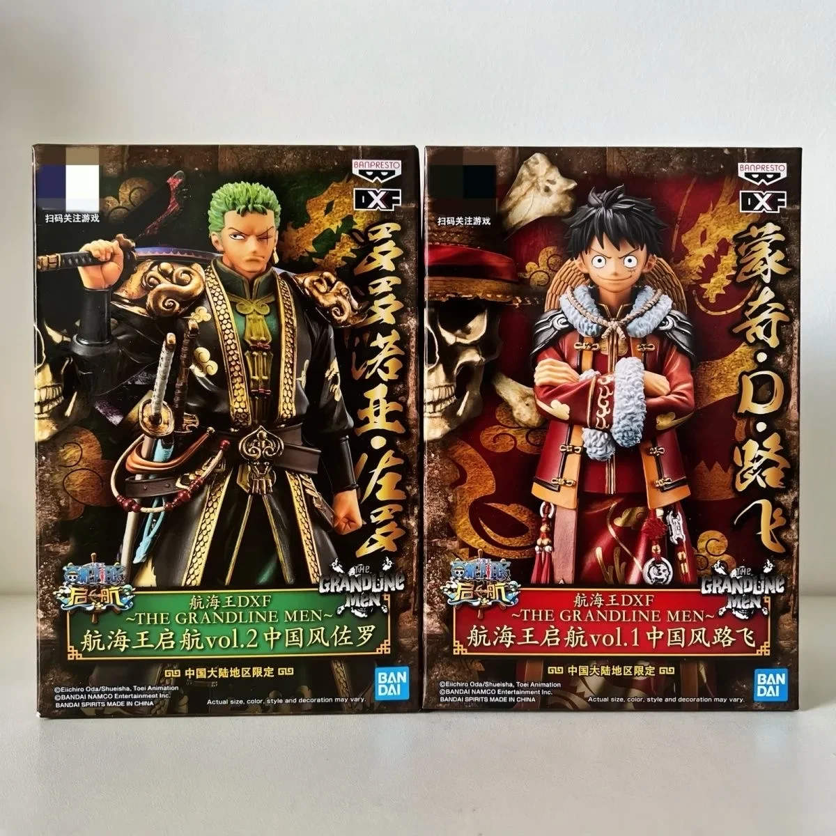 Bandai Original Banpresto Figure One Piece DXF Zoro Luffy Chinese New Year StyleCollection Model Anime Toys Holiday gifts