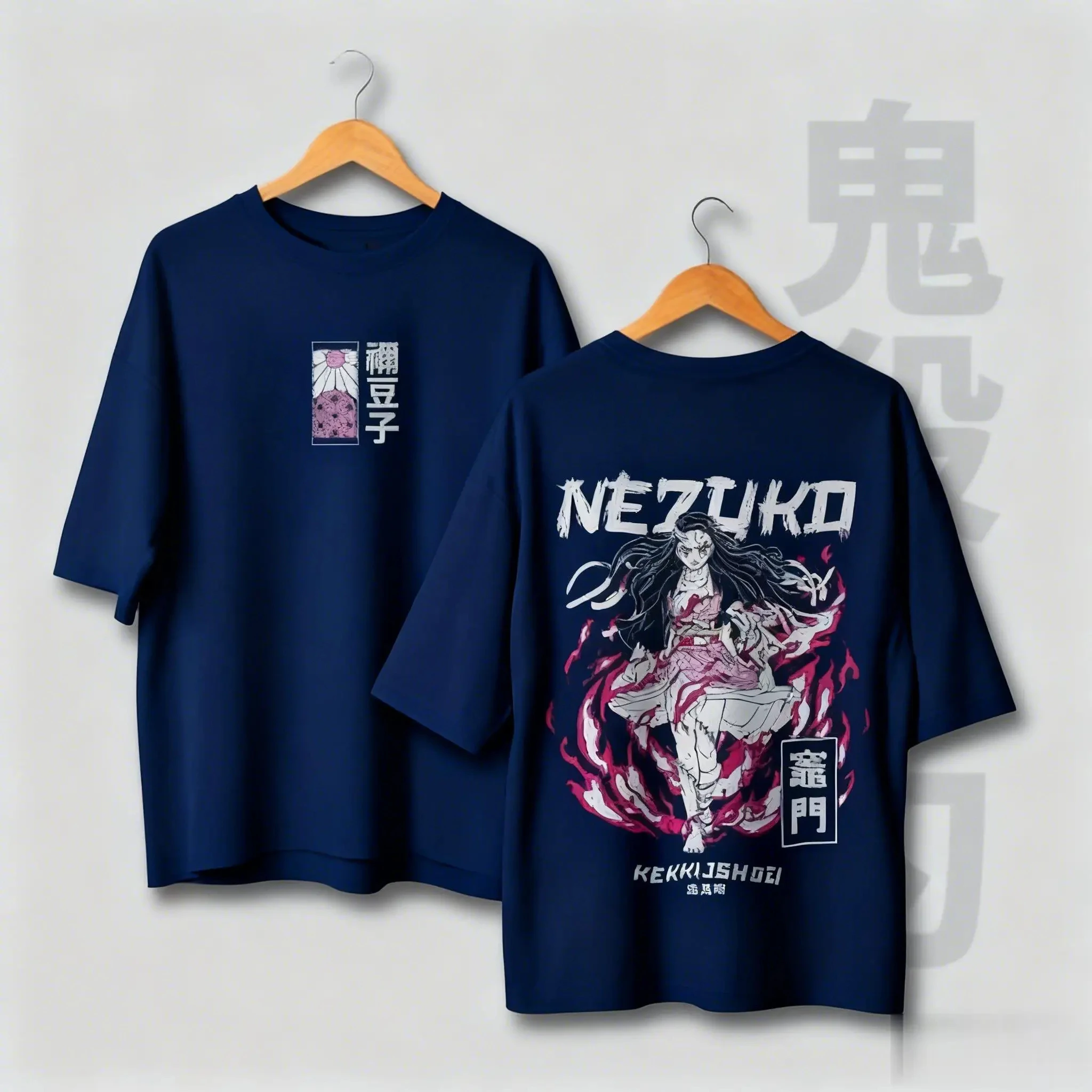 Demon Slayer Kamado Nezuko T-shirt graphique hommes femmes coton à manches courtes t-shirt surdimensionné décontracté hauts été Streetwear Cosplay Y2k