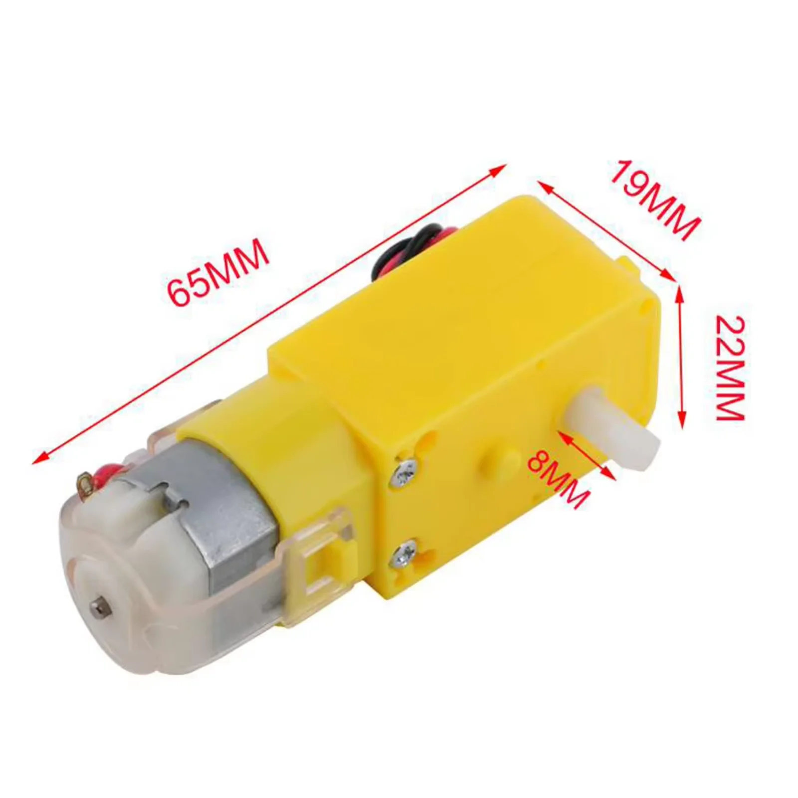 

4PCS DC Gearbox Motor TT Motor 200RPM Tire Male Connector Dual Shaft DC 3-6V for Arduino DIY Smart Car Robot 1:48