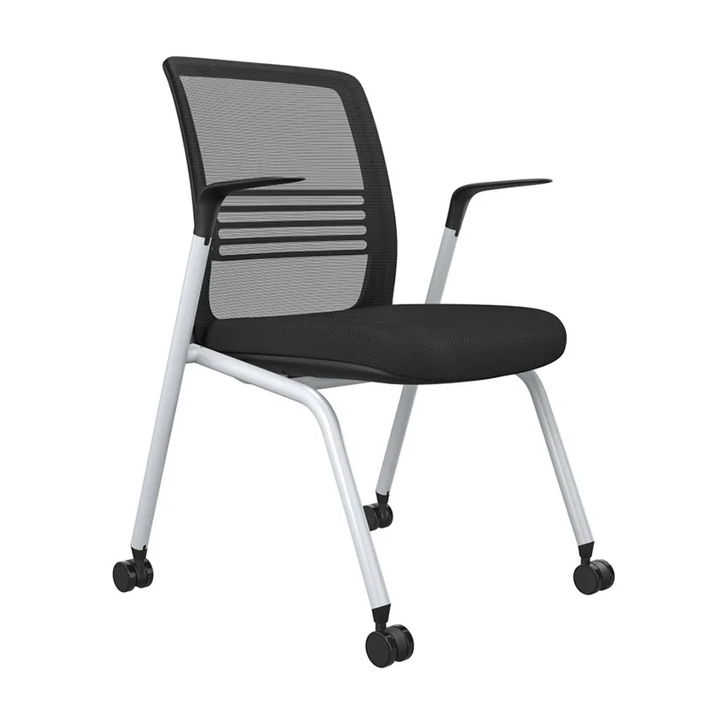 

LMM Folding Training Chair with Desk Board Office Chair Company with Writing Board Mesh Backrest Armrest with Wheel