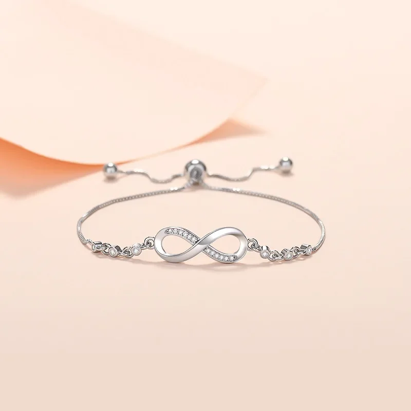 Jolis bracelets en cristal en argent regardé 925 pour femmes, bijoux fins, accessoires de mariage, cadeaux de la fête de Léon, nouvelle mode