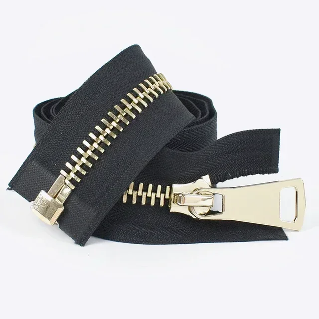 1Pc Meetee 10# Metal Large Zippers 70/80/90cm Open-end Zip for Jacket Leather Coat Ultra Wide Zipper Sewing Accessory Material image 3