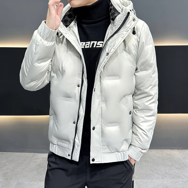 Winter Men White Duck Down Jacket Snow Parka High Quality Casual Thicken Warm Coat Overcoat Windbreaker Hooded Parkas