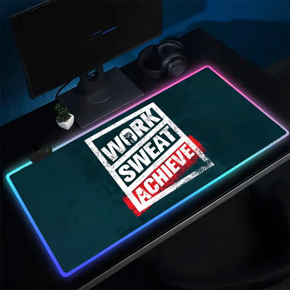 GYM لا أعذار ماوس الوسادة أنيمي الألعاب ماوس الوسادة LED الجدول منصات الخلفية المطاط سطح المكتب XXL RGB مكتب الحصير #3