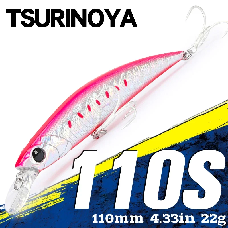 TSURINOYA INTRUDER 110S Sinking Minnow Saltwater Fishing Lure DW77 110mm 22g Seabass Big Trout Inshore Sea Fishing Hard Baits