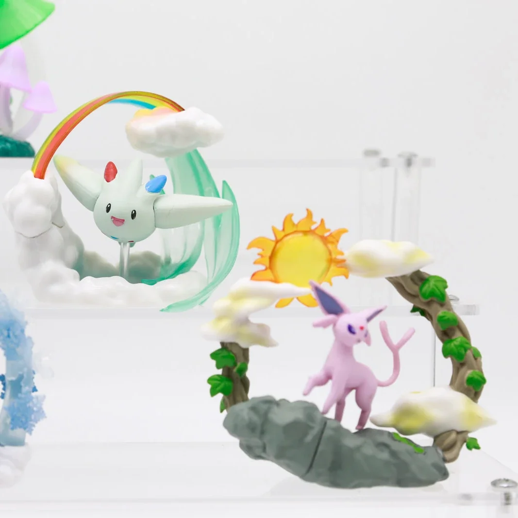 Pokemon Miniature Circular Diorama Collection Blind Box Espeon Umbreon Togekiss Lapras Spheal Ponyta Pikachu Ornaments Toys view 6