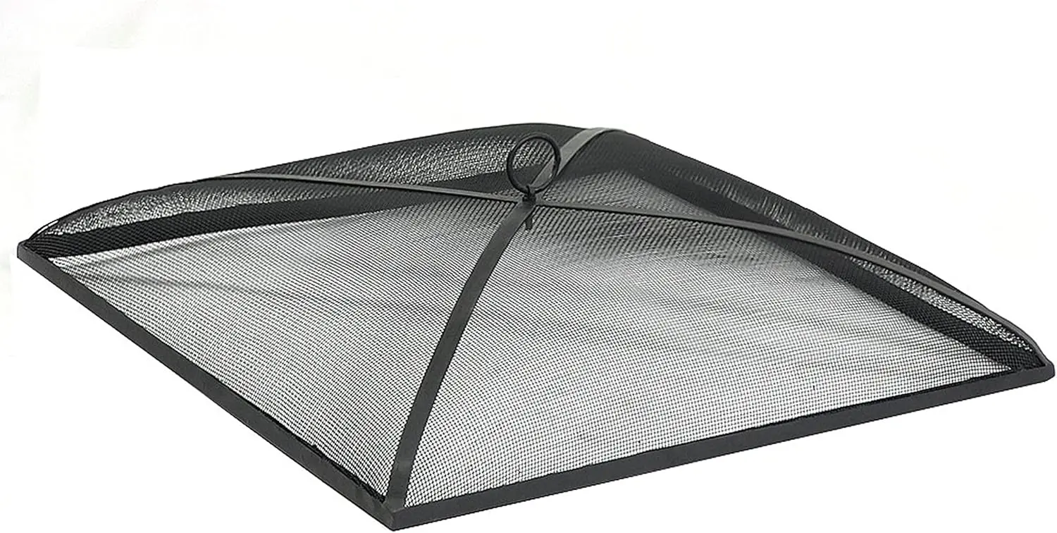 

Sunnydaze Heavy-Duty Steel Mesh Fire Pit Spark Screen Cover - Outdoor Fire Pit Screen Cover - Square - Black - 24-Inch