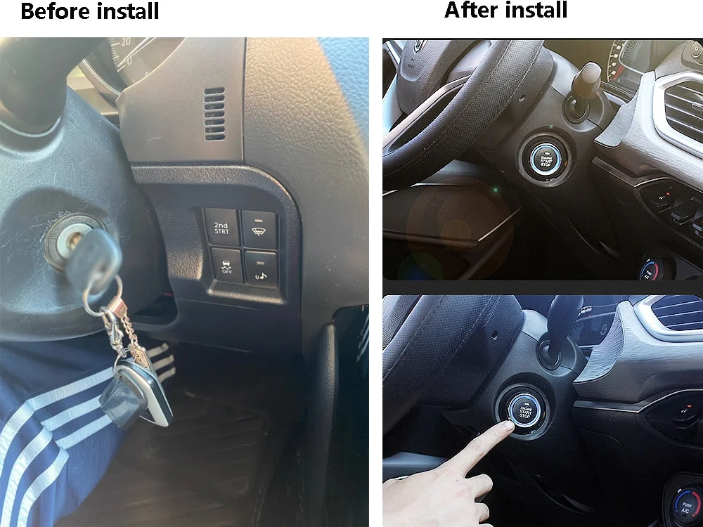 Car Engine Button Start Button for yota Prado 2010-2018 Stop Remote Key Start Stop Keyless Entry With Panel and Sensor Handle