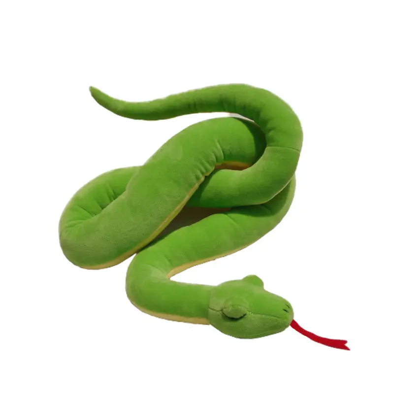 long 150cm Lovely plush Green Snake Soft Doll Kids Toy Birthday Gift h1982