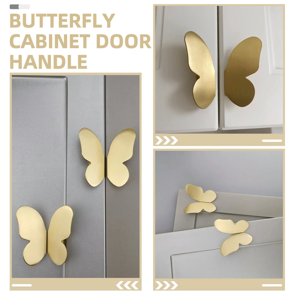 

Butterfly Cabinet Door Handle Knobs Black Dresser Pulls Furniture Hardware Aluminum Minimalist Wardrobe Drawer