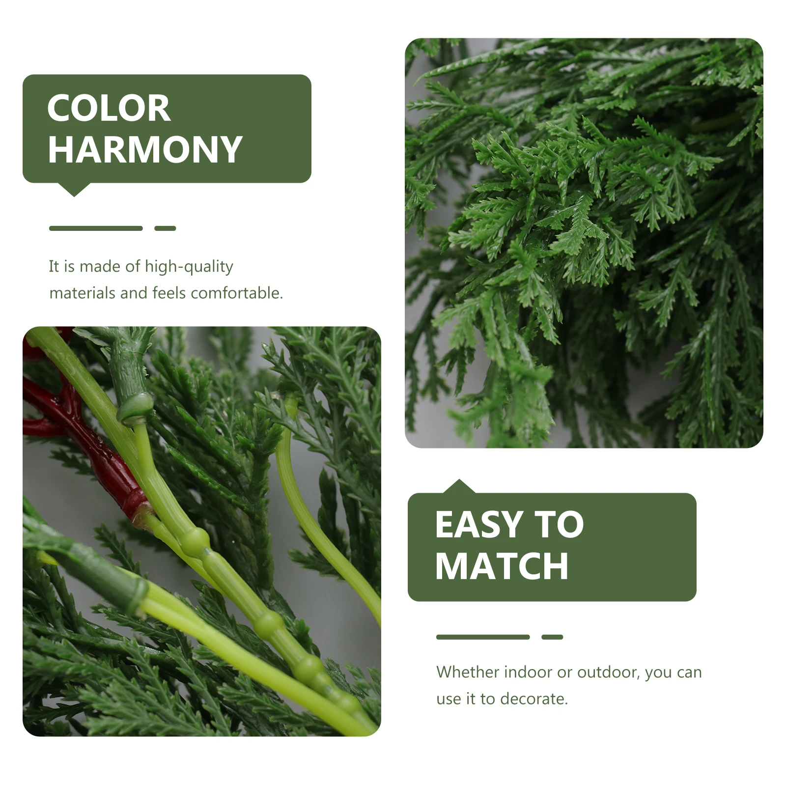 

1Pcs Simulation Plant Wall Hanging Christmas Rattan Decor Green Xmas Pendant for Home Garden Festive Decoration