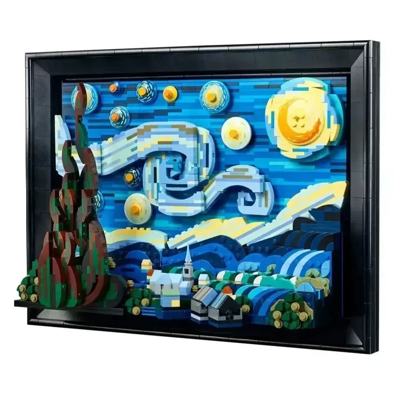 2025 2316피스 별이 빛나는 밤 유화 조립 블록 모델 크리에이티브 시리즈 남녀 공용 선물 21333 호환