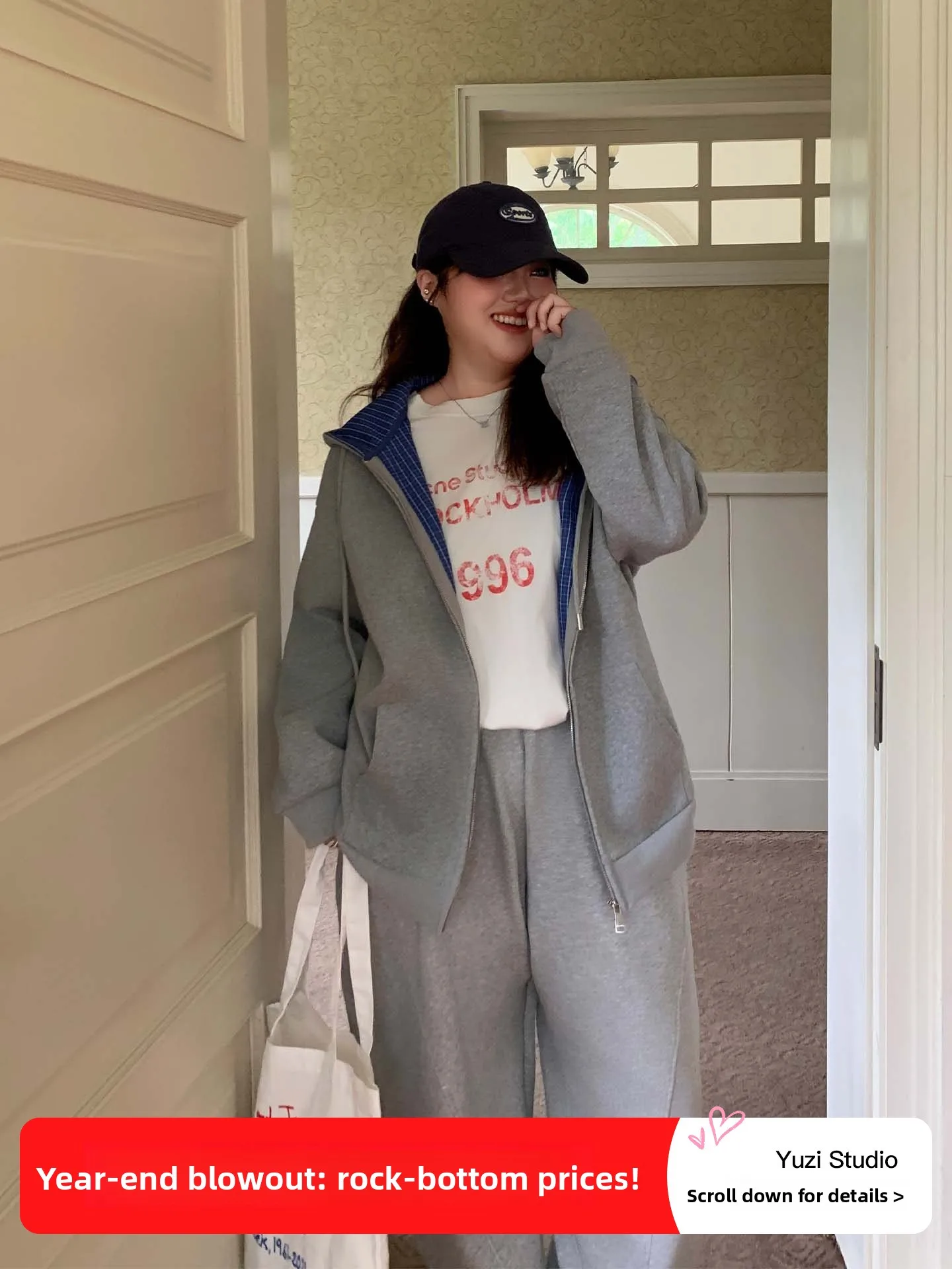 

Толстовка YUZI большого размера с капюшоном на молнии, однотонная, весенняя, молодежная, в студенческом стиле, с узором, повседневная, для ношения под одеждой