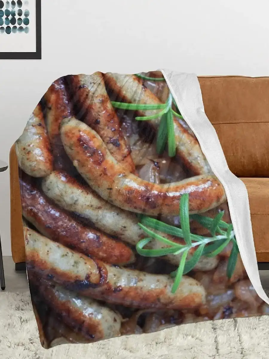 PanFried Sausage Rosemary D Design UltraSoft Throw Blanket x for Bed Sofa Dorm Travel  All Season Use