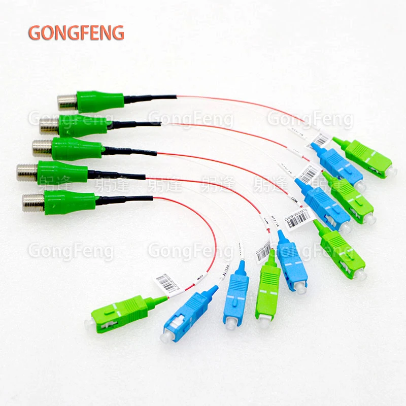 10pcs FTTH Node Passive Optical Receiver Jumper Type With WDM, CATV Photoelectric Conversion Adapter Connector inch Female Head