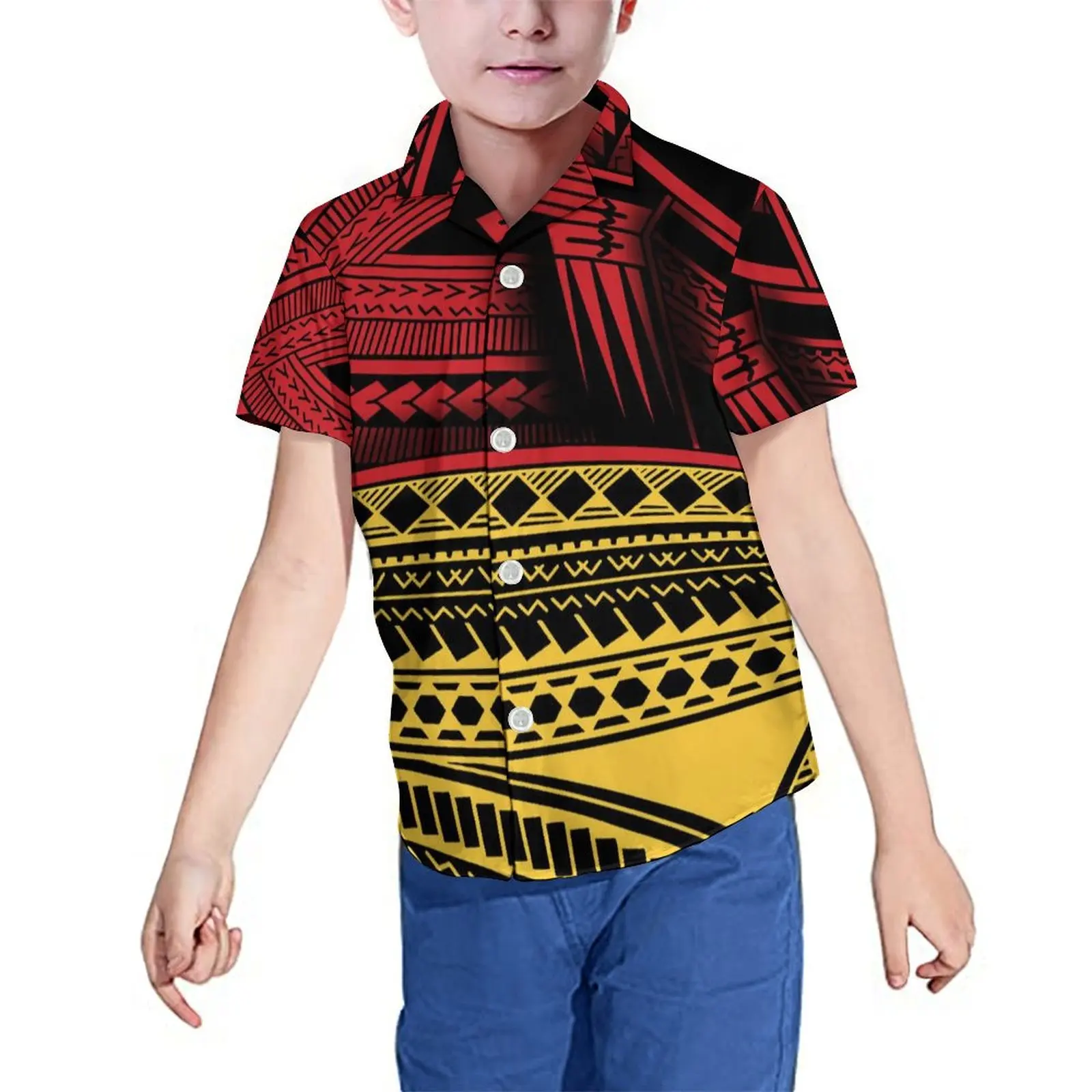 Samoa vestito per bambini con personalizzazione ragazze polinesiane manica corta o-collo vestito isola stampa ragazzi camicia