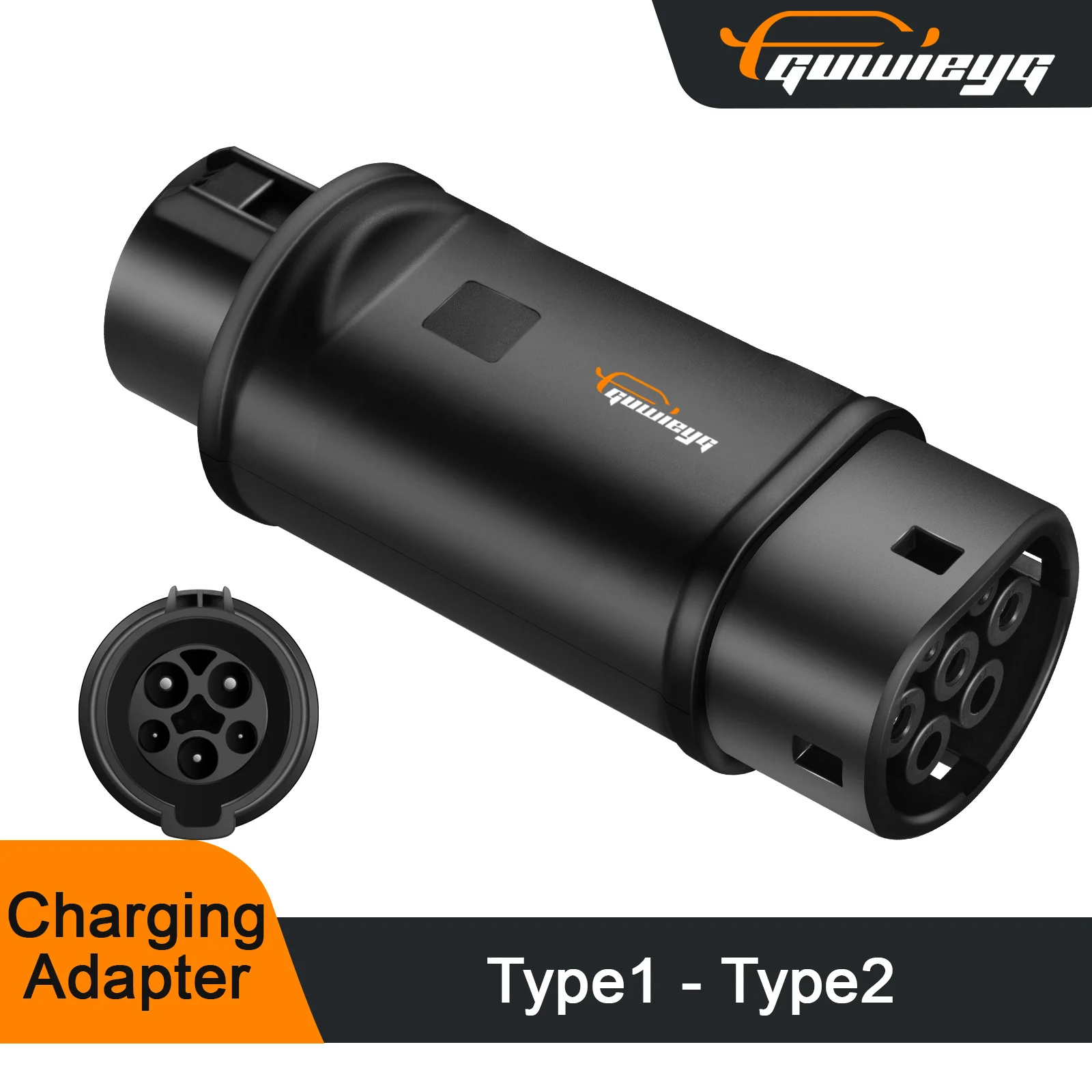 GUWIEYG EV Charger Adapter J1772 to IEC62196 Adapter Type1 to Type2 EV Adapter 32A 1Phase 7.2kw Max EV Charger Converter