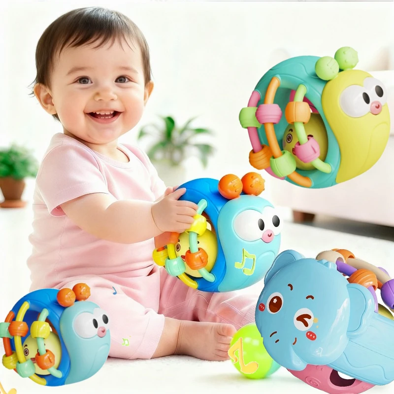 Bab Giocattoli sensoriali educativi Palle Attività Giocattolo strisciante per bambini Carino 0 6 12 mesi Giocattolo consolatore con sonaglio a sfera con presa a mano