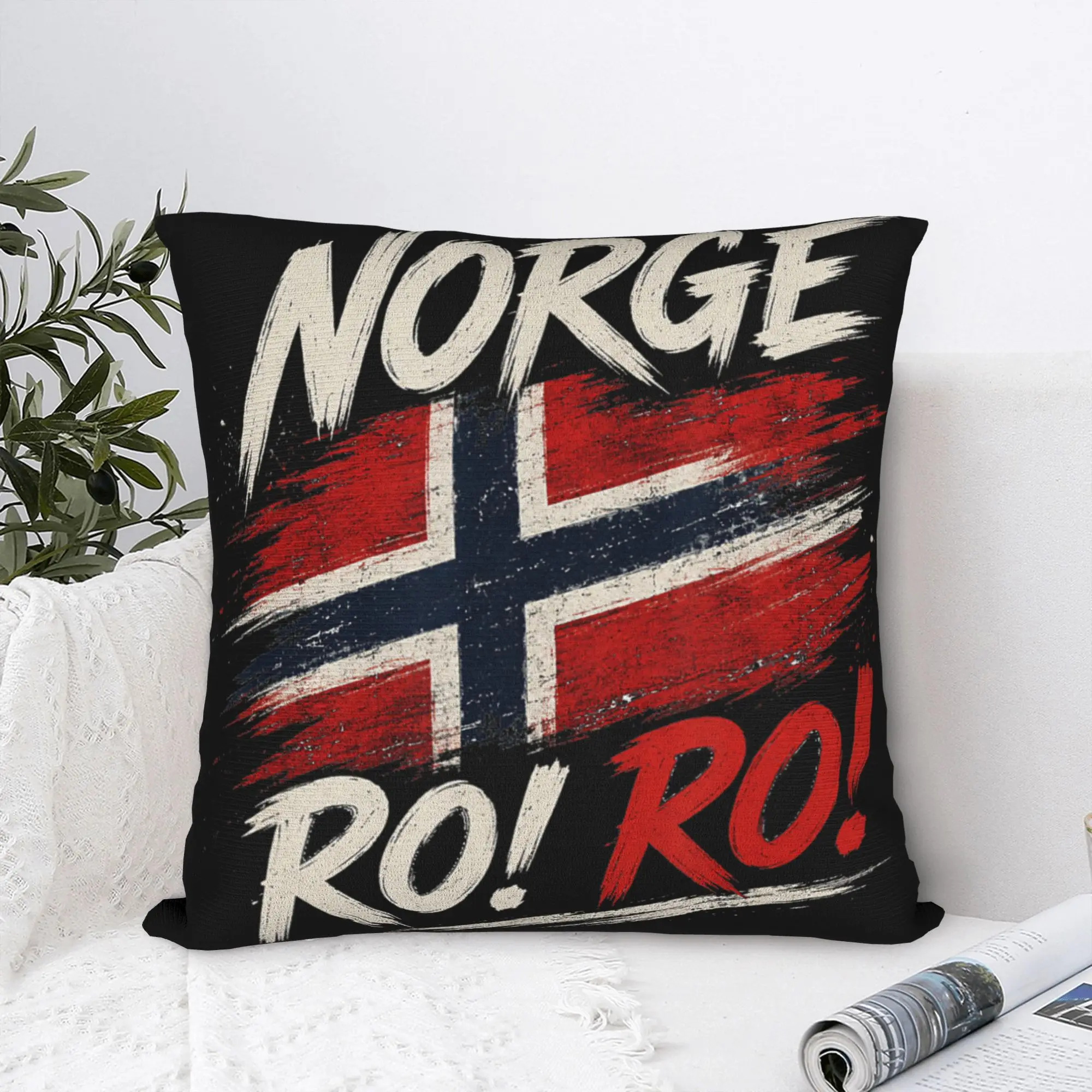 Pillow Case Norge Ro Ro Norway Flag Norwegian Pride Football Soft  Pillow Cover For Living Room Bed Chair Morden Pillowcases