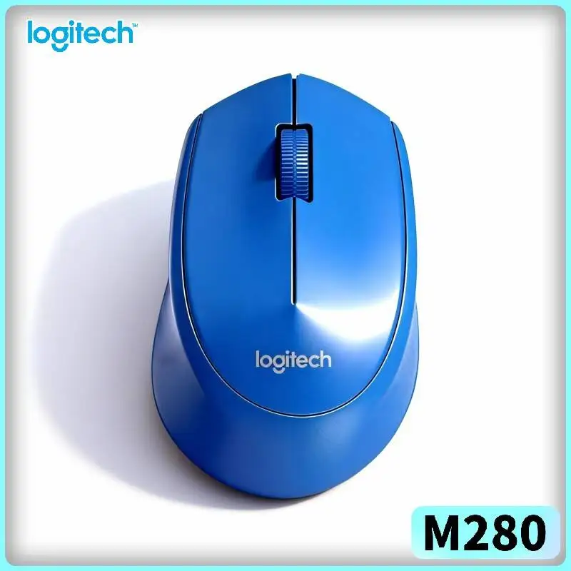 Logitech M280 Ergonomic Wireless Mouse Anti-Slip Padded Pads 2.4GHz Nano Receiver 10m Distance for Office PC Mac Linux