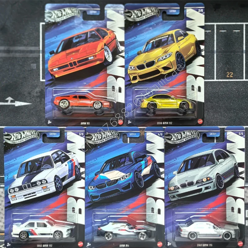 

Cars Hot Wheels Bmw Set 2025 Silver Series M1 M2 M3 M4 M5 1:64 Scale Die-Cast Model Vehicle Cars Unopened Grt01 Boy Gift Toys