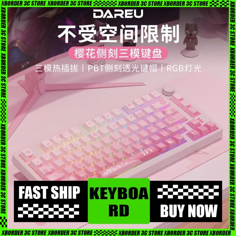 

DAREU EK75 Side Engraved Mechanical Keyboard 3 Mode Wireless Bluetooth Mechanical Keyboard High Appearance Game Gift Office