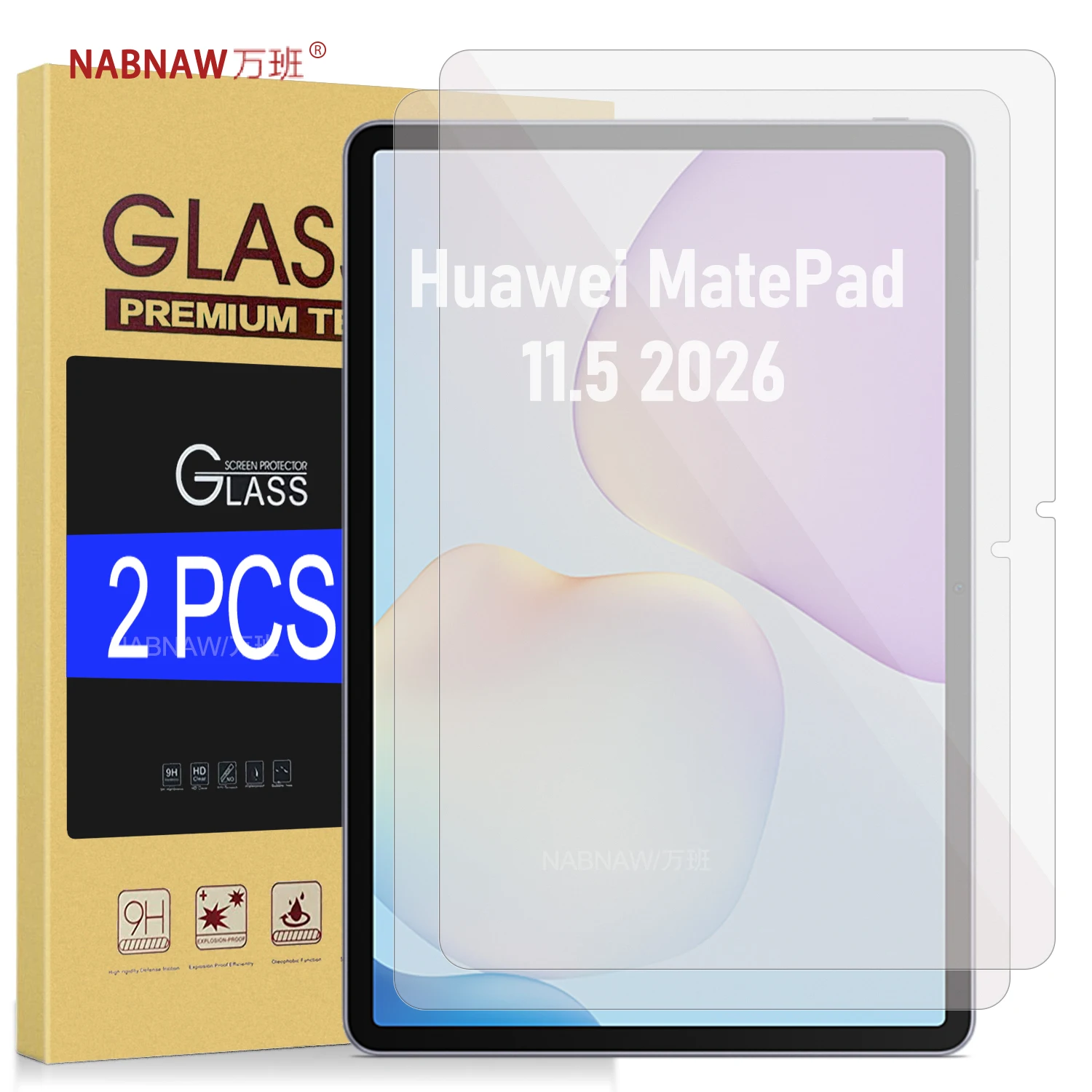 For Huawei MatePad 11.5 2026 Tempered Glass Film 9H Scratch Proof Screen Protector HD Easy To Install Tablet Cover 2 Pieces