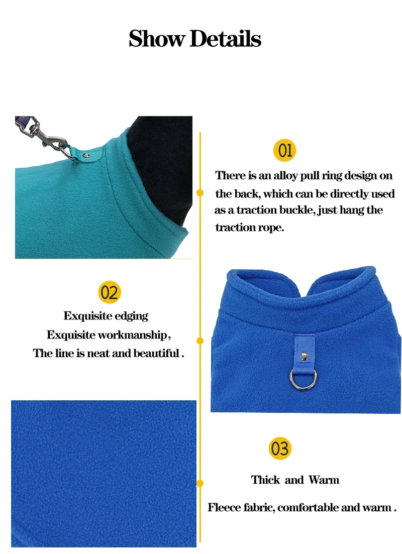 Hundebekleidung, Wolljacken, Chihuahua-Kleidung & Zubehör, Kostüme für Hunde, Bulldoggen, Haus & Garten, Frankreich, Wärmeweste für Welpen – Detail 8