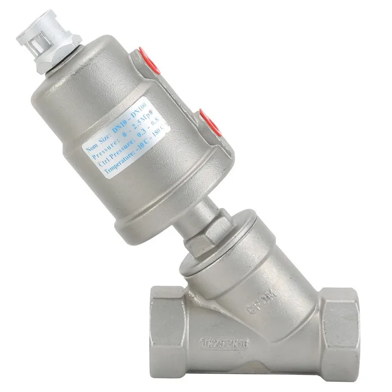 

Y-Type Pneumatic Angle Seat Valve - 304 Stainless Steel Threaded Valve for High-Temperature Steam Automation