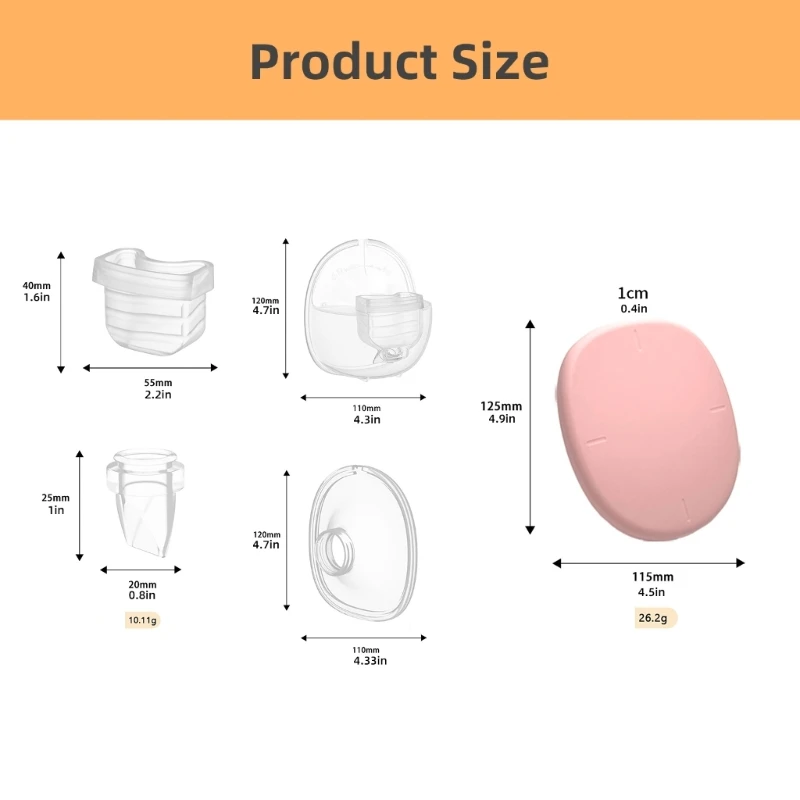 Efficient Lactation 27mm/24mm Flange Accessories Silicone Diaphragm Milk Collector Cup for S18/S21 Breast Pumps