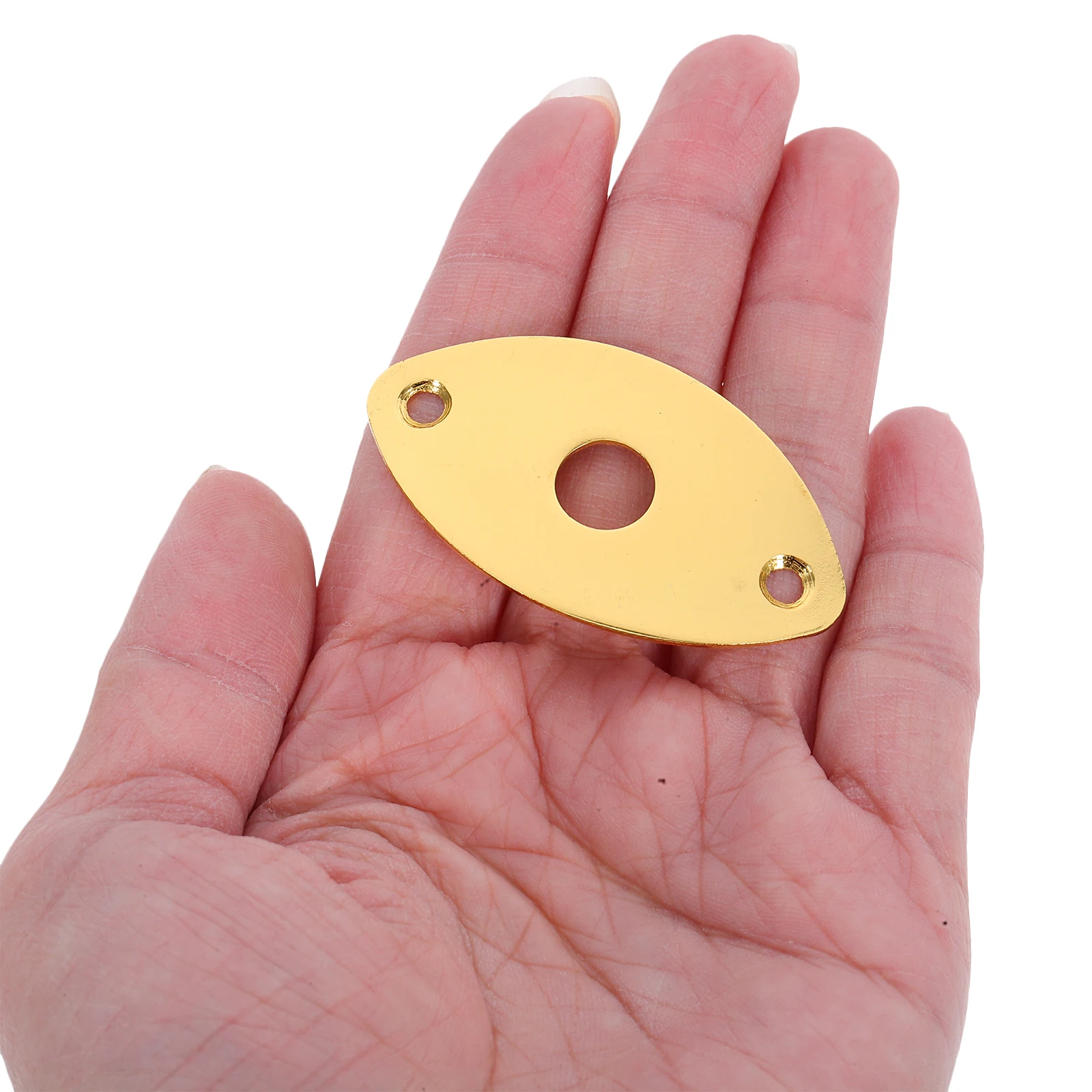

Golden Socket Sheet Electric Guitar Jack Plate Bass Input Output Hardware Part Nickel Plating Durable Easy Install Replacement