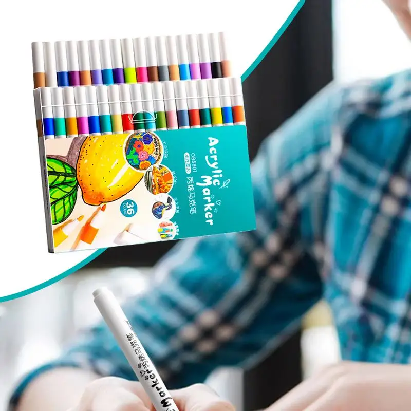 어린이용 원단 마커 파인 팁 펜, 공예 미술 용품, 빠른 건조 방수 컬러 펜, 돌 나무 캘리그라피 캔버스