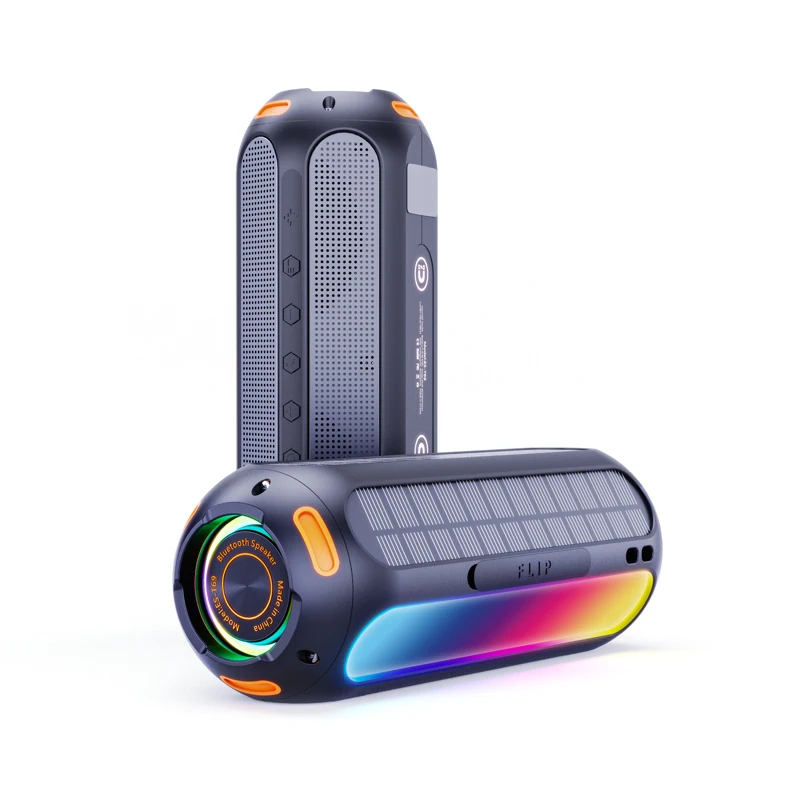 Portable Small Outdoor Waterproof Solar Powered Music Wireless Speaker High Sound MP3 Player For Party