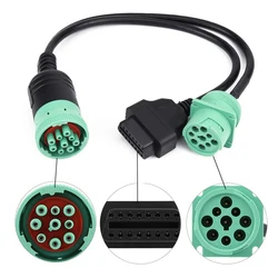 6-polig j1708 oder 9-polig j1939 bis 16-polig obd2 obdii Adapter kabel Schwerlast-LKW-Autozubehör LKW-Kabel adapter