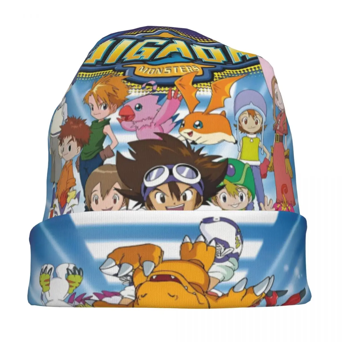 Berretto da uomo slouchy Beanie Digital Monster Digimon Abiti Autunno Inverno Caldo cofano Cappelli lavorati a maglia
