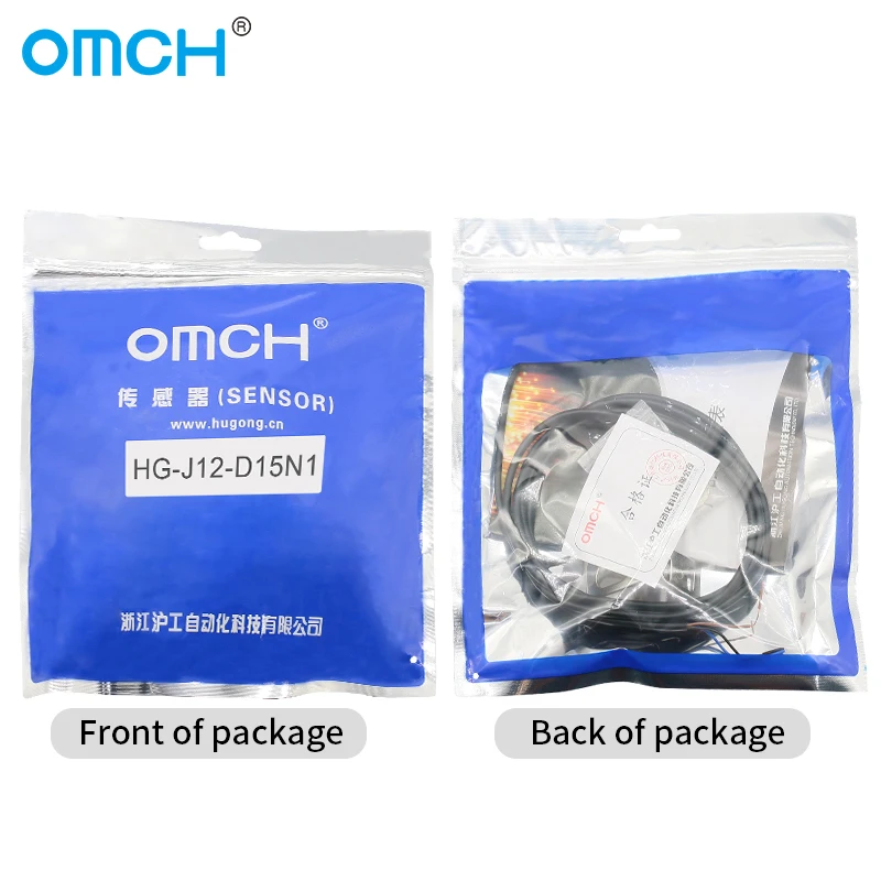 OMCH HG-J12-D15 Photoelectric Switch Light Laser Sensor M12 Diffuse 15cm Adjustable Detection Range 20-150mm PNP NPN 3-wire